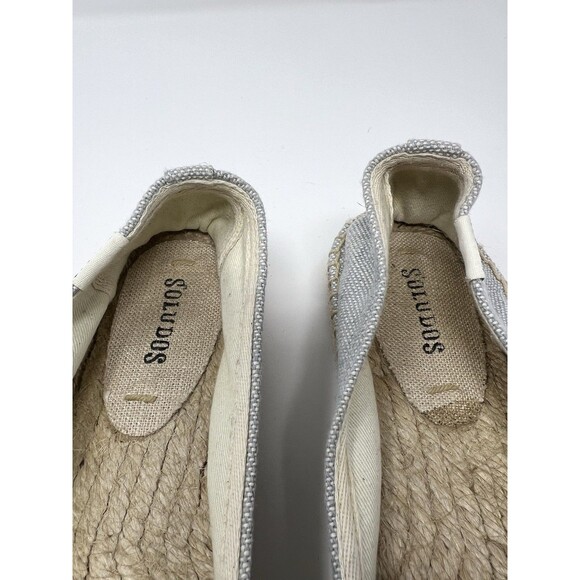 Soludos Size 8.5 Lemon Embroidered Espadrille Summer Smoking Slipper Denim Shoe - Picture 7 of 10